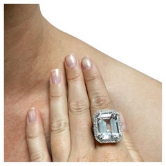 Large White Topaz and Pave Diamond Paradizia Ring