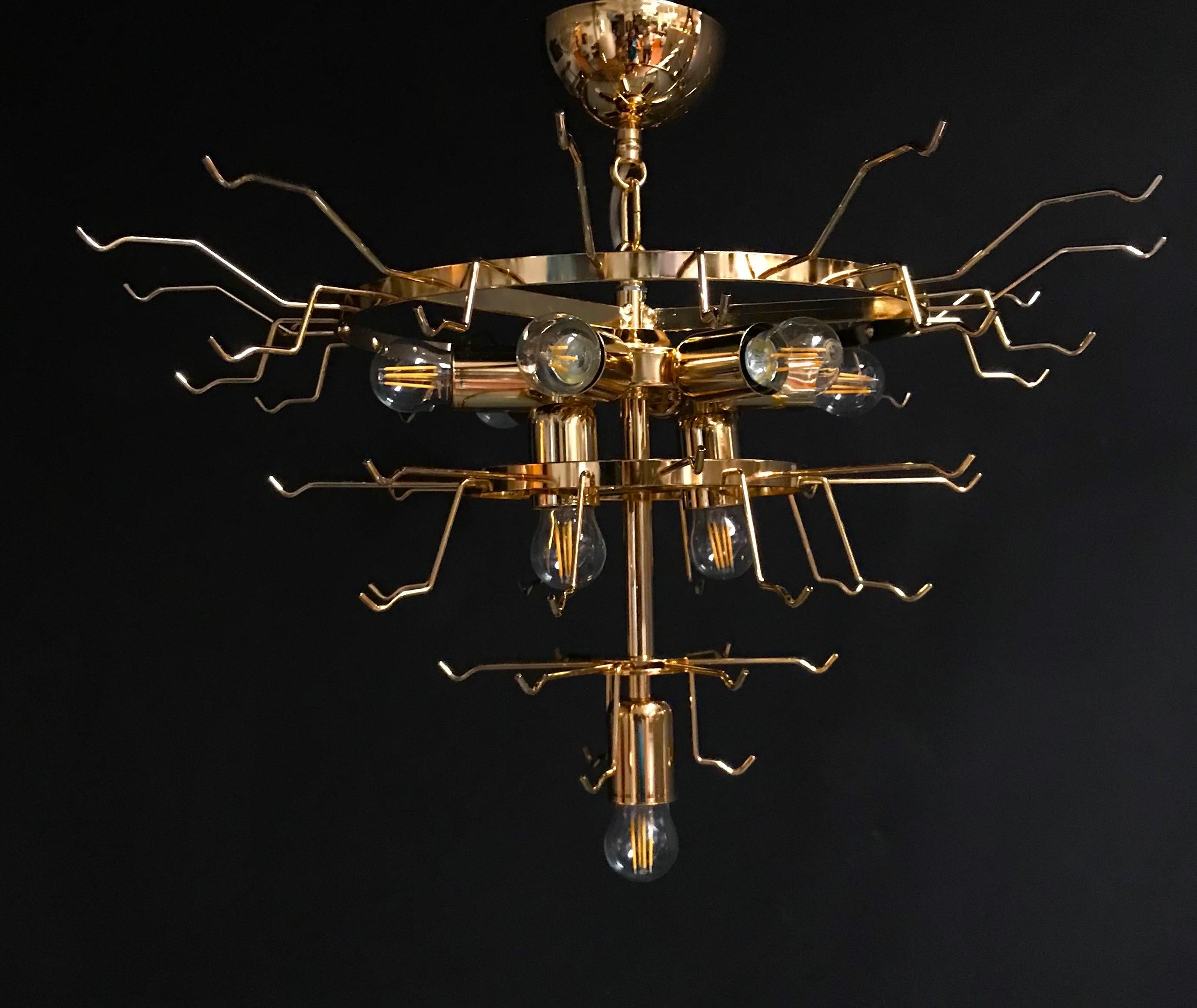 Blown Glass Large White Tulip Petals Murano Chandelier or Ceiling Light