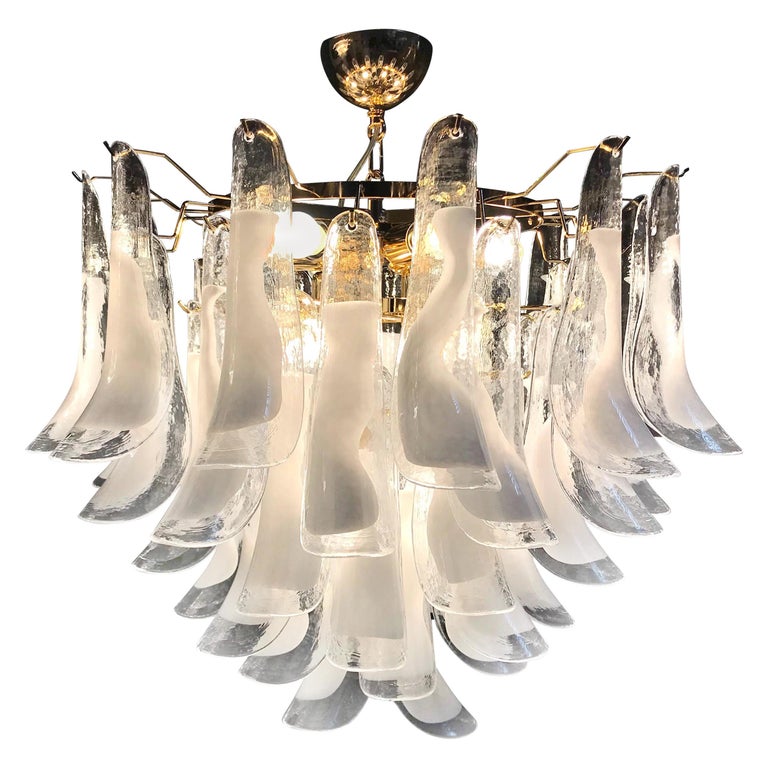 White Tulip Murano Chandelier or Ceiling 1stDibs | white tulip chandelier, tulip cloud mirror, murano ceiling light fixtures