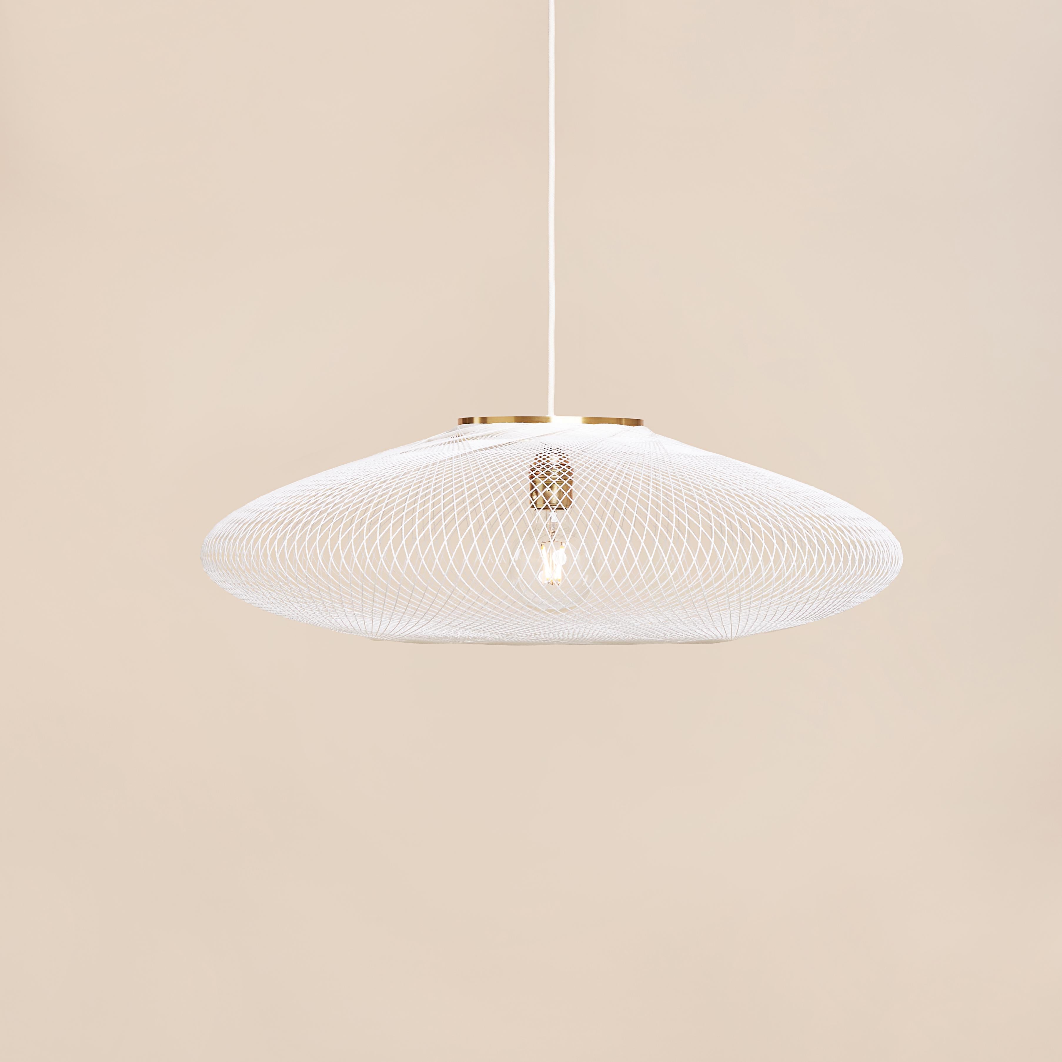 Post-Modern Large White UFO Pendant Lamp by Atelier Robotiq For Sale