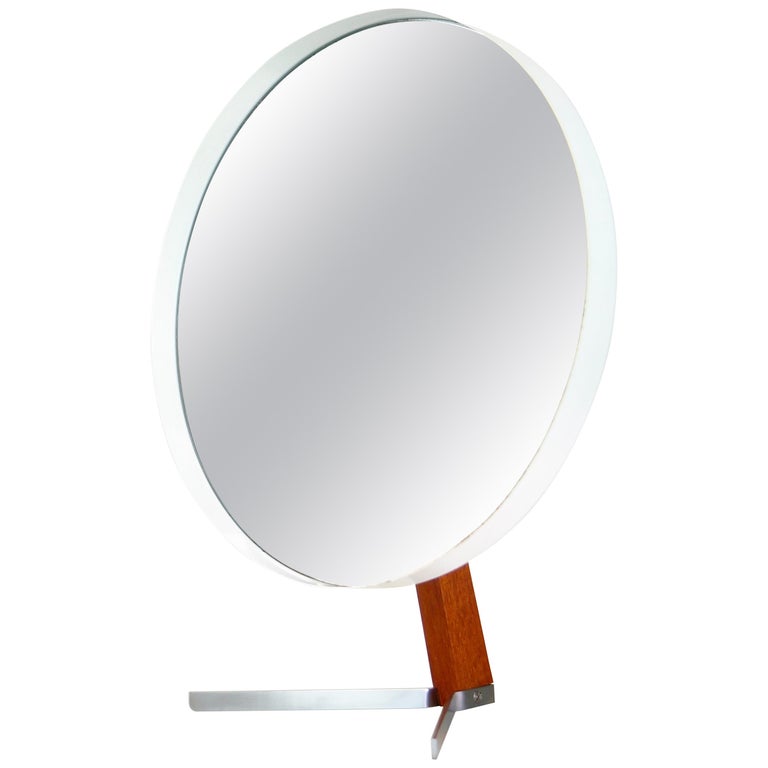 Large White Vintage Table Vanity Mirror by Durlston Designs Ltd, Retro 1960s MCM at 1stDibs