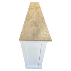 Large White Washed Four-Door Cabinet with Shutter Style Doors, 21st Century