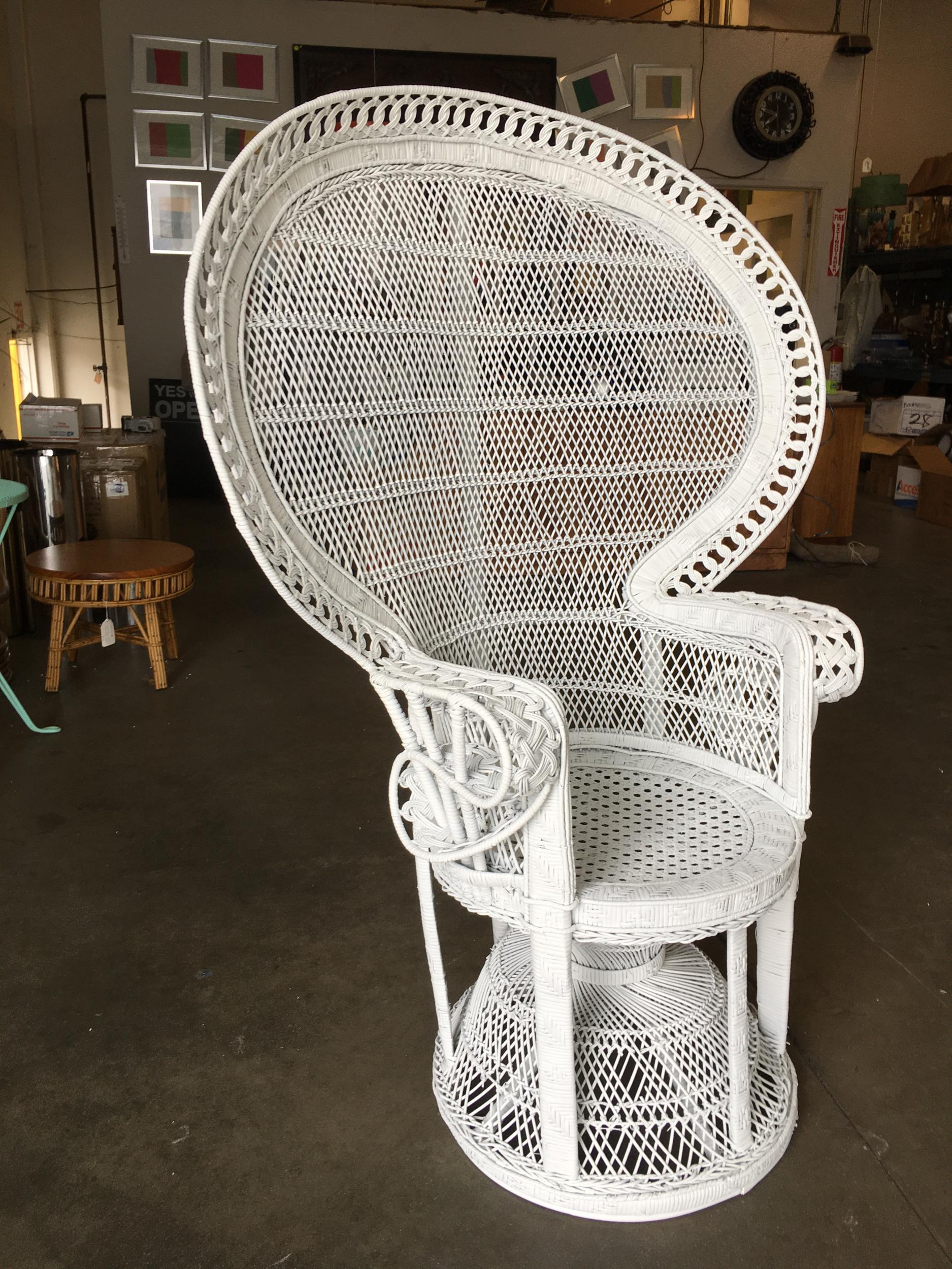 Woven white painted wicker 