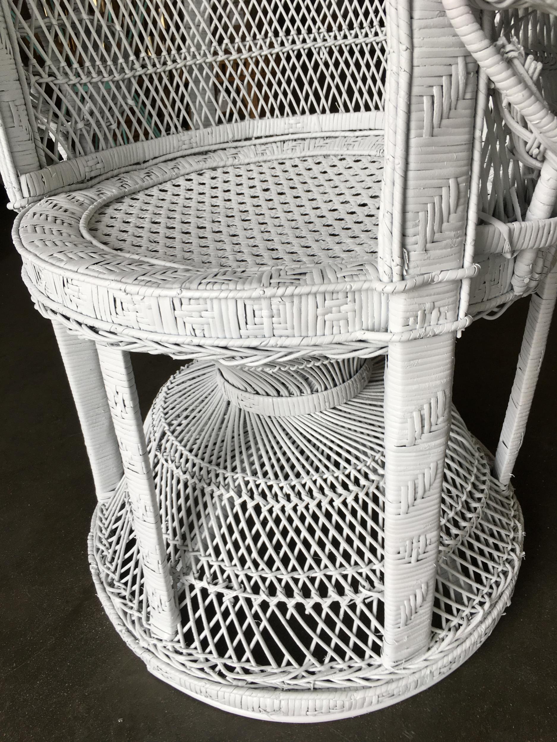 American Large White Woven Wicker 