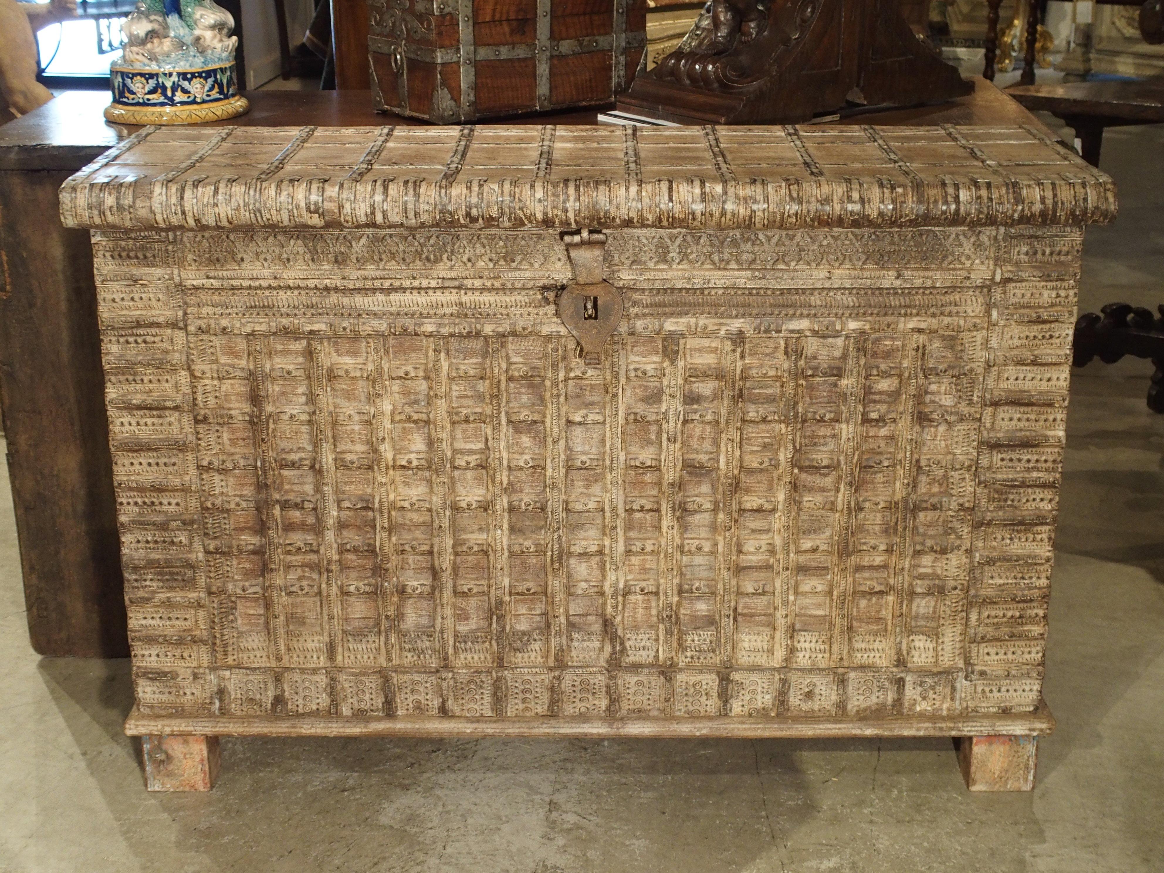 Large Whitewashed Trunk from India Composed of Antique Elements 4