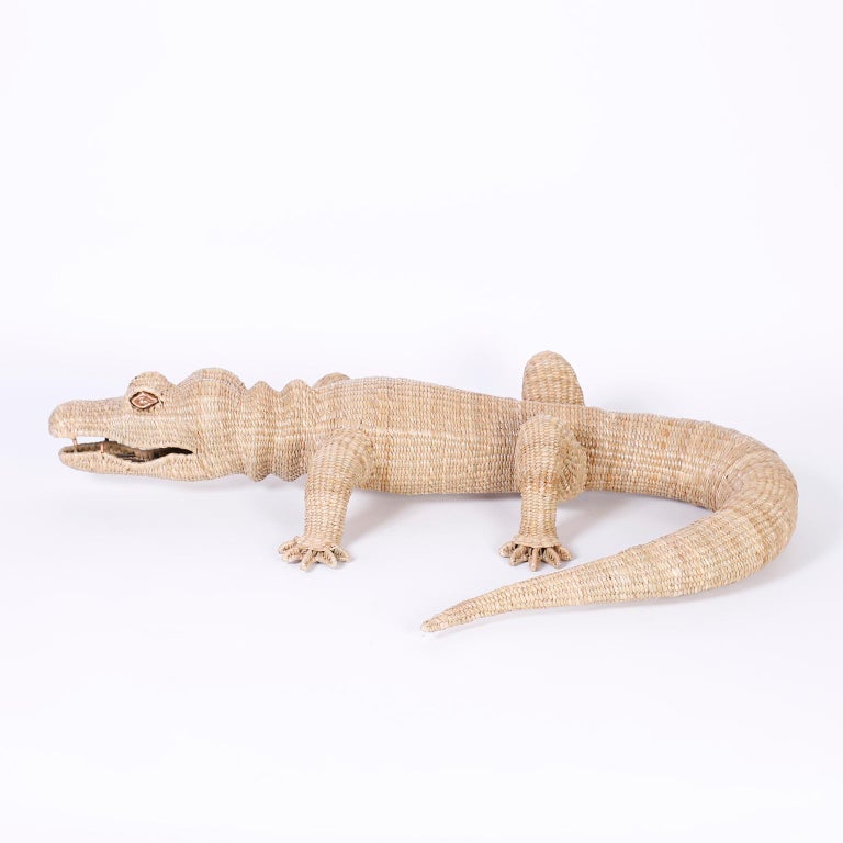 Large Wicker Alligator at 1stDibs