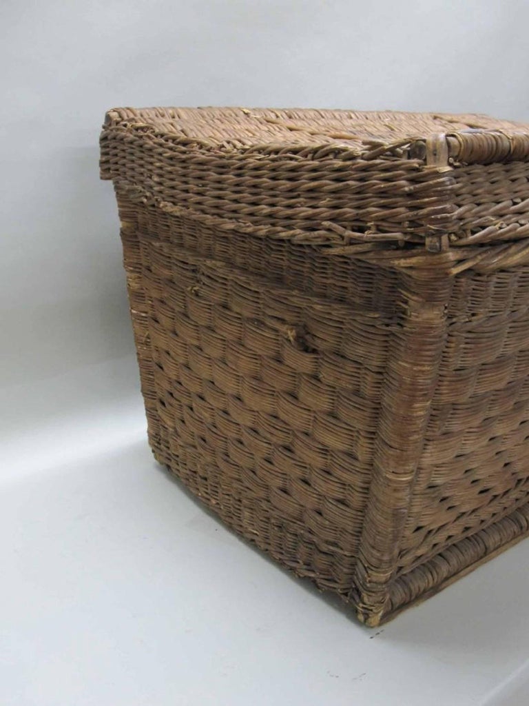 Large Wicker Basket Trunk For At 1stdibs European Large Wicker Basket Trunk For