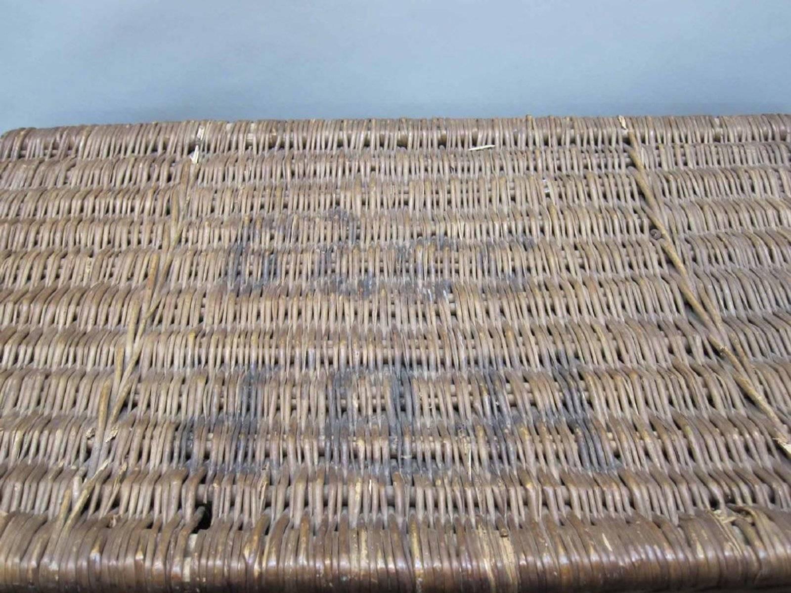 Hand-Crafted Large Wicker Basket Trunk
