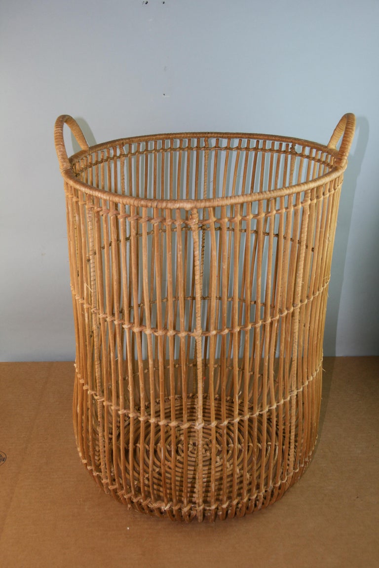 Large Wicker Basket with Handles For Sale at 1stDibs wicker baskets