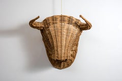 Large Wicker Bull's Head