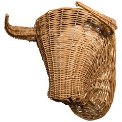 Large Wicker Bull's Head