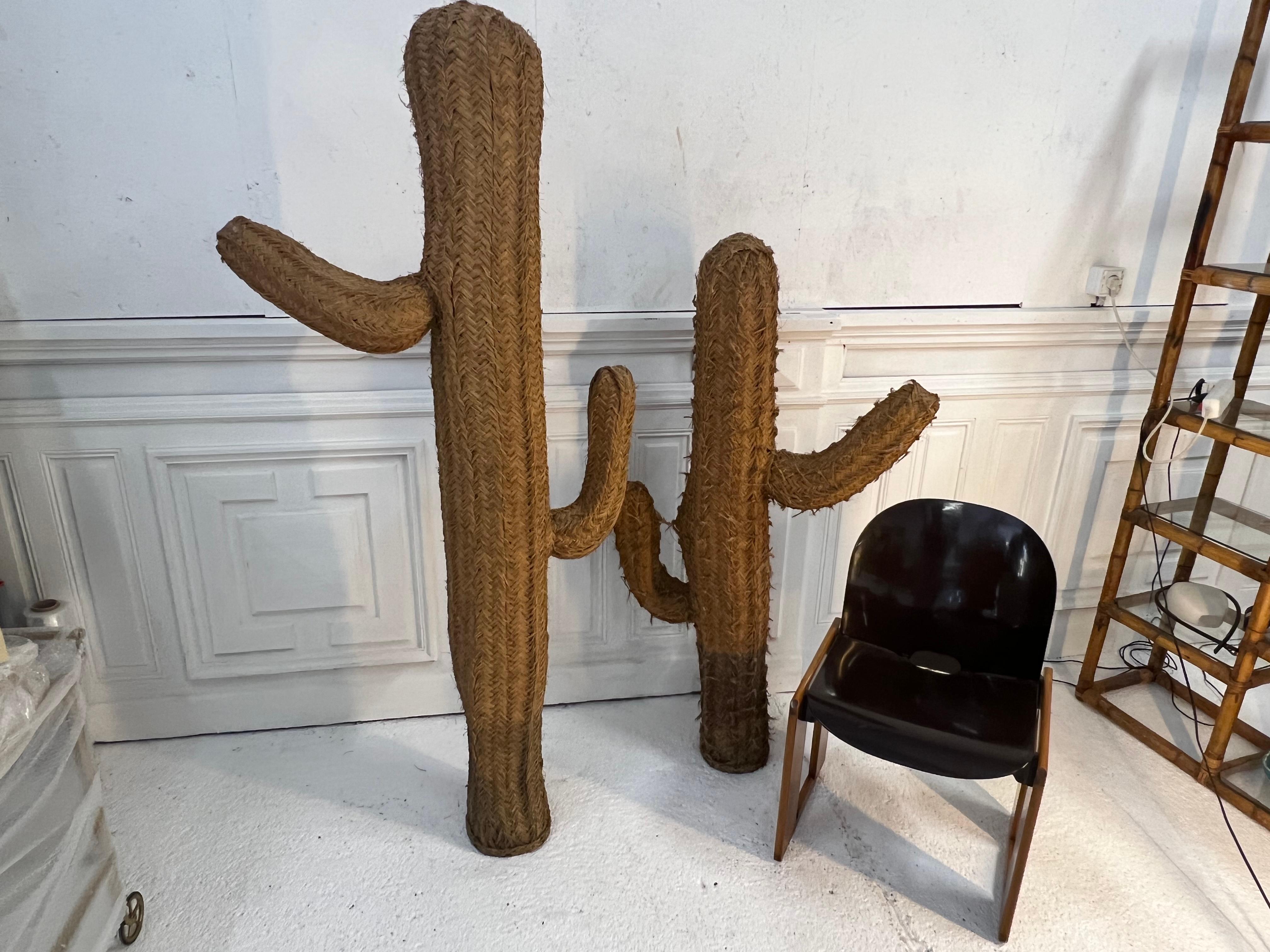 Large Wicker Cactus, 1970s Garden’s Decoration For Sale 3