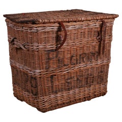 Antique Large Wicker Log Basket