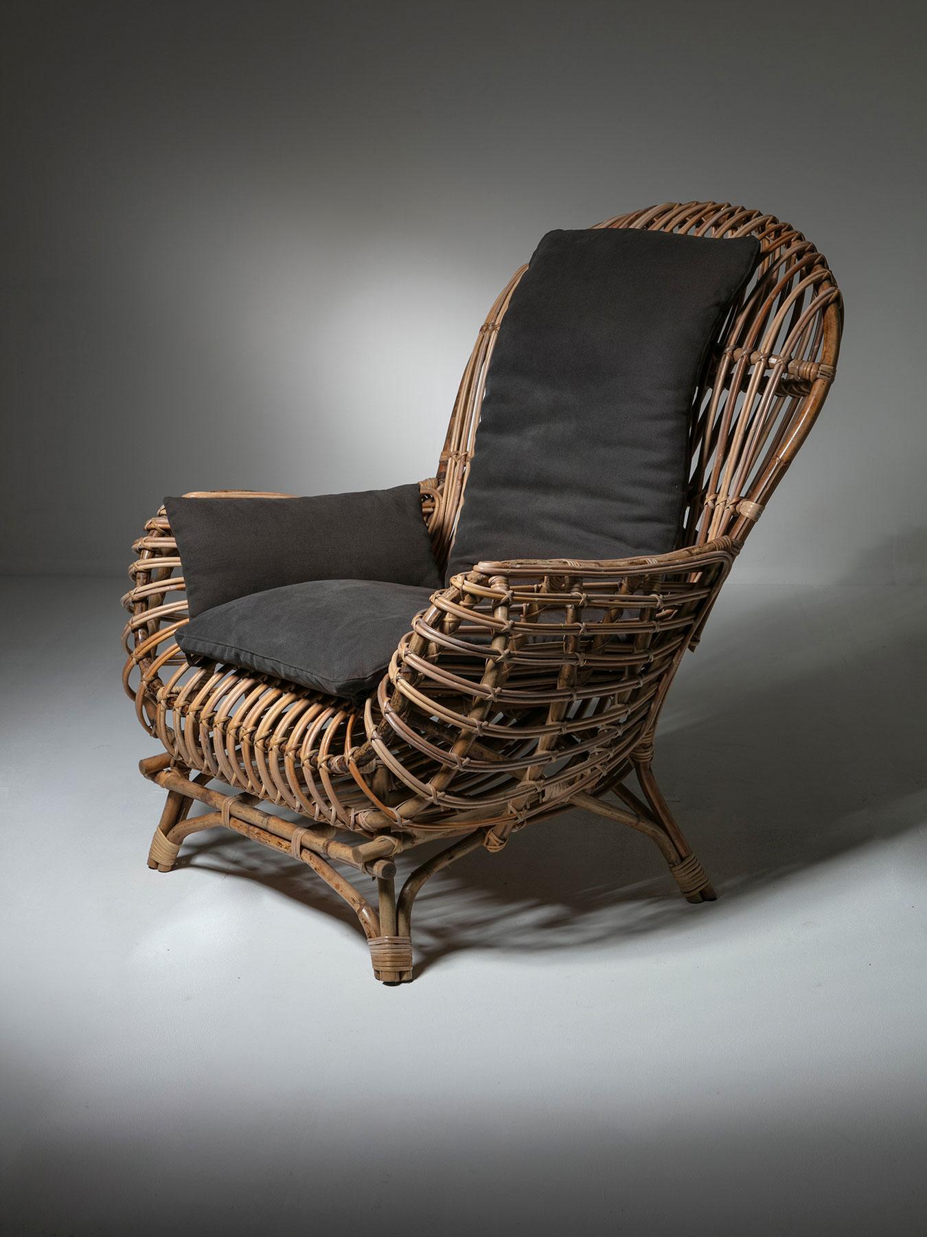 large rattan chair