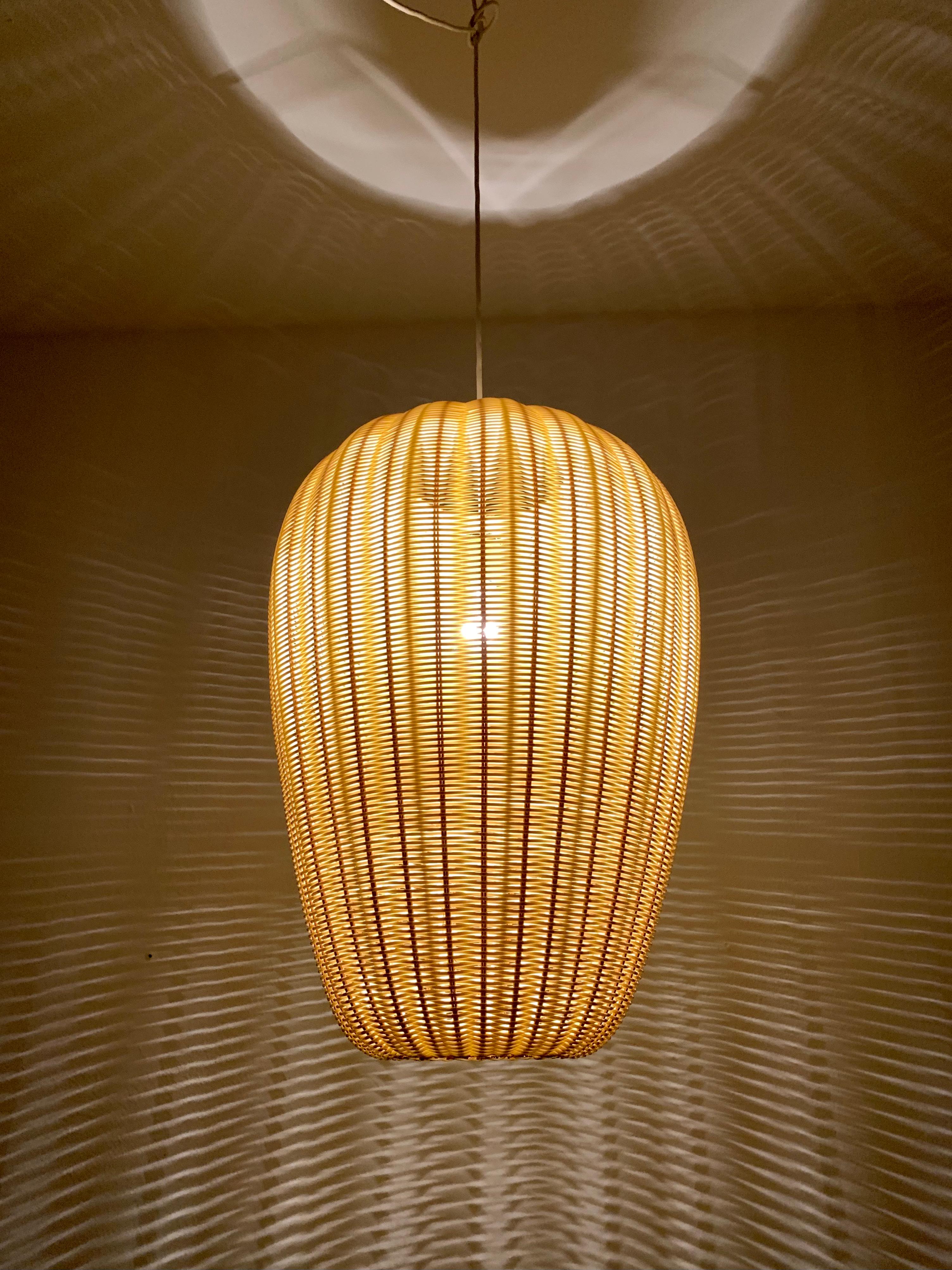 Large Wicker Pendant Lamp For Sale 5