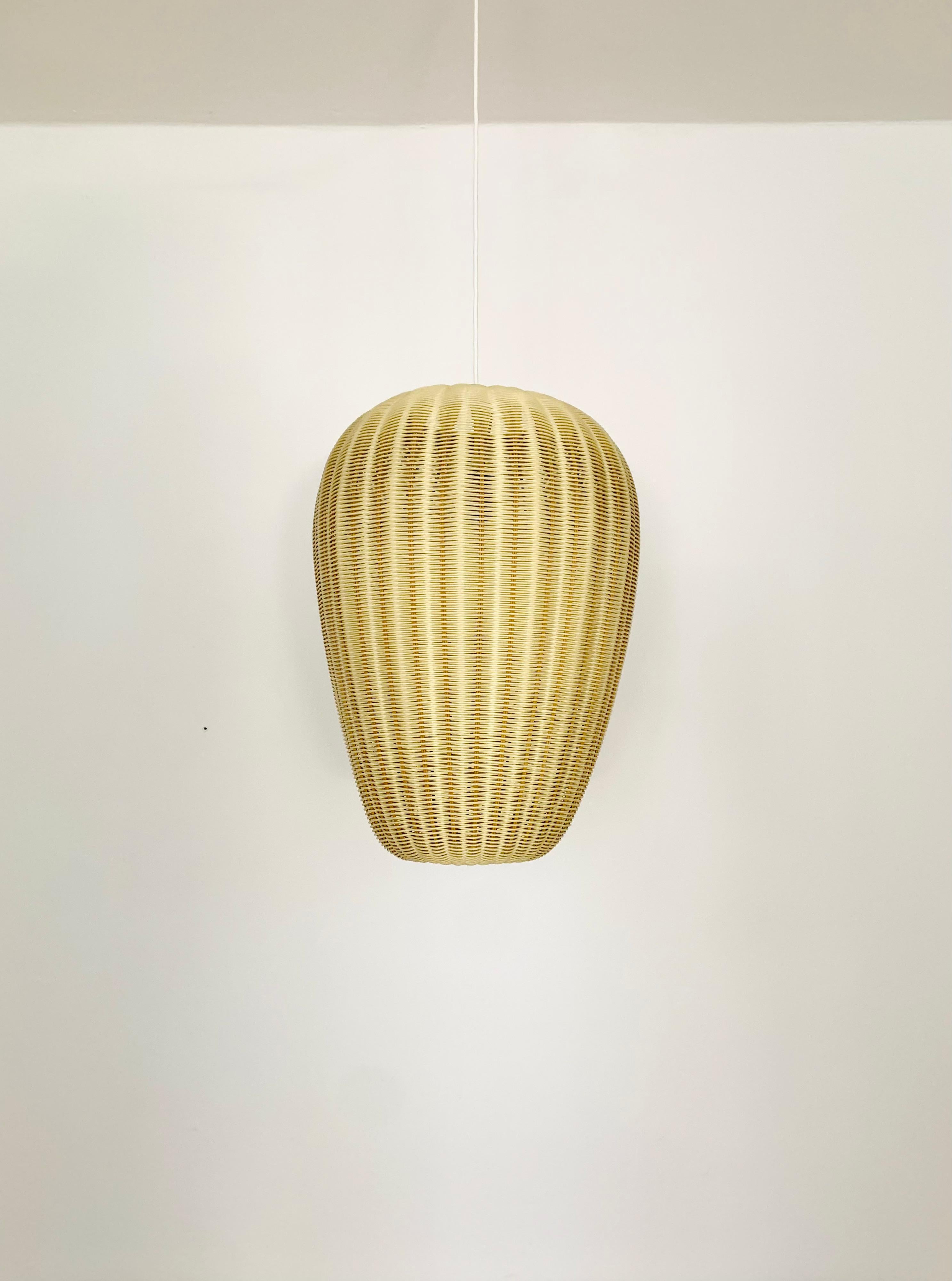 Mid-Century Modern Large Wicker Pendant Lamp For Sale