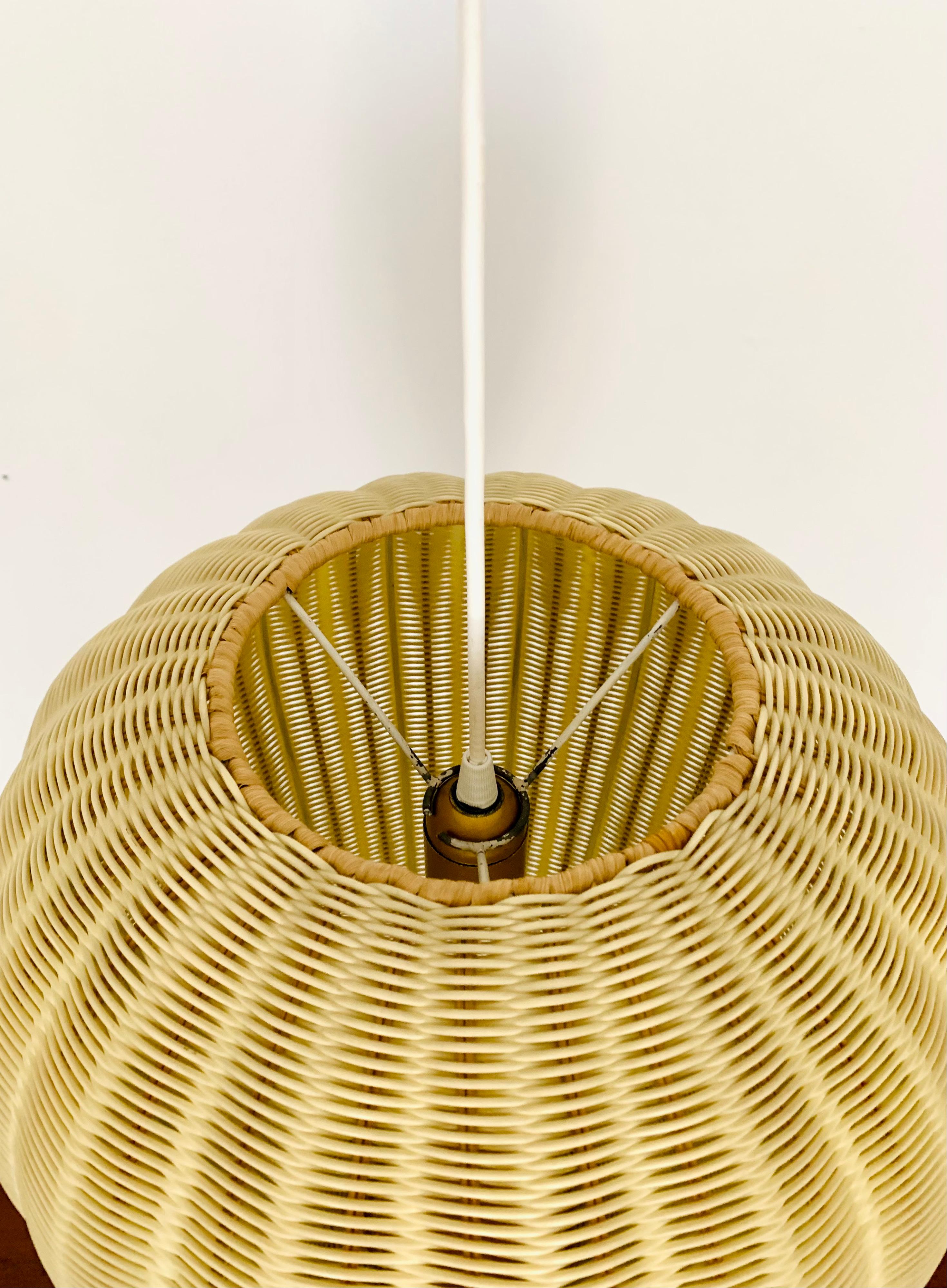 Plastic Large Wicker Pendant Lamp For Sale
