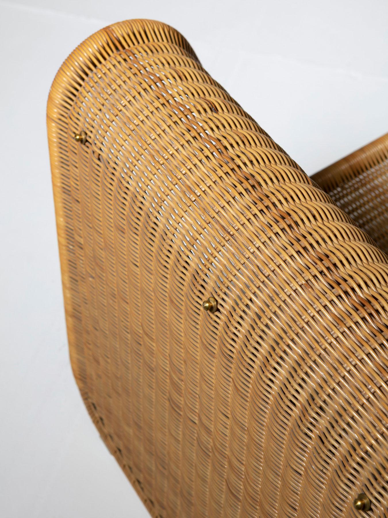 Large Rattan Set by Tito Agnoli for Bonacina 1