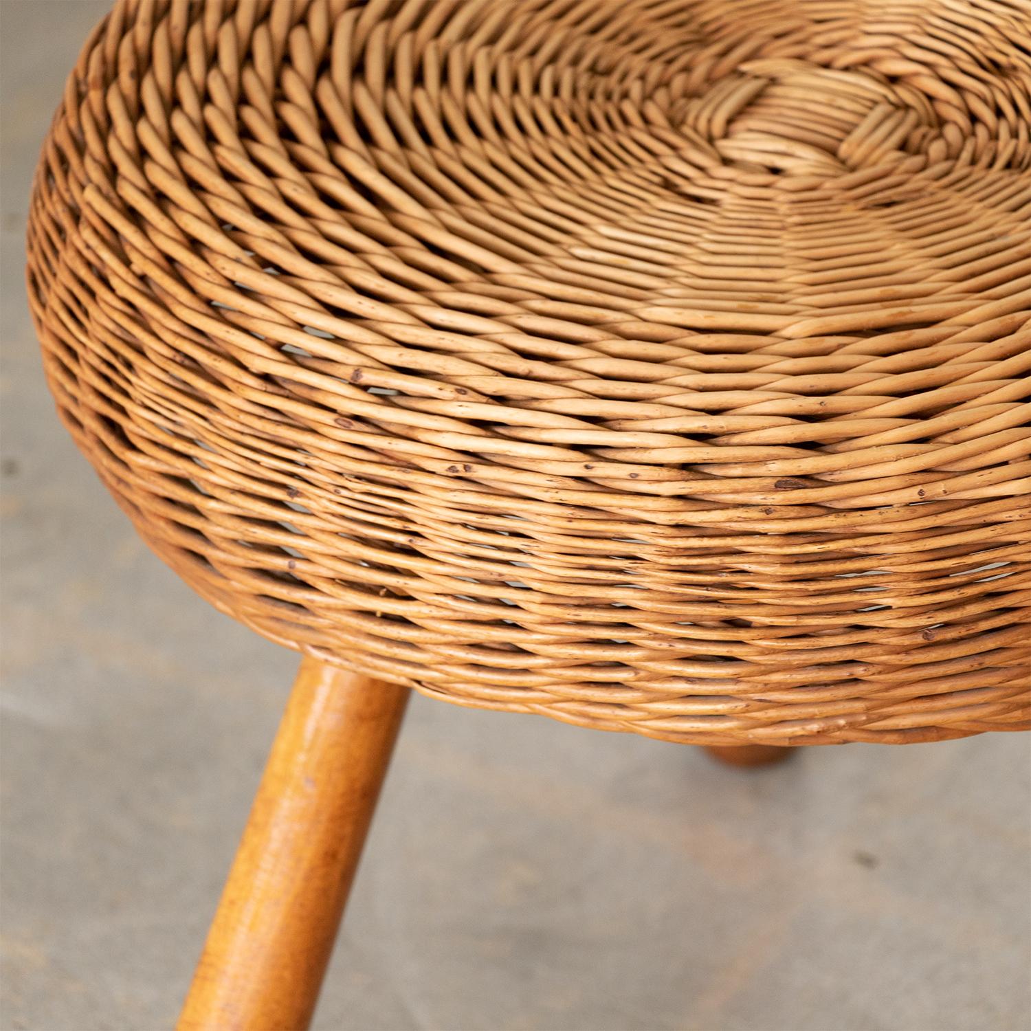 Large Wicker Stool by Tony Paul 3
