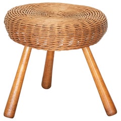 Large Wicker Stool by Tony Paul