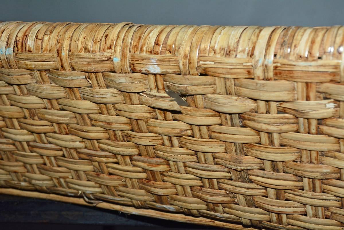 20th Century Large Wicker Tray Coffee Table