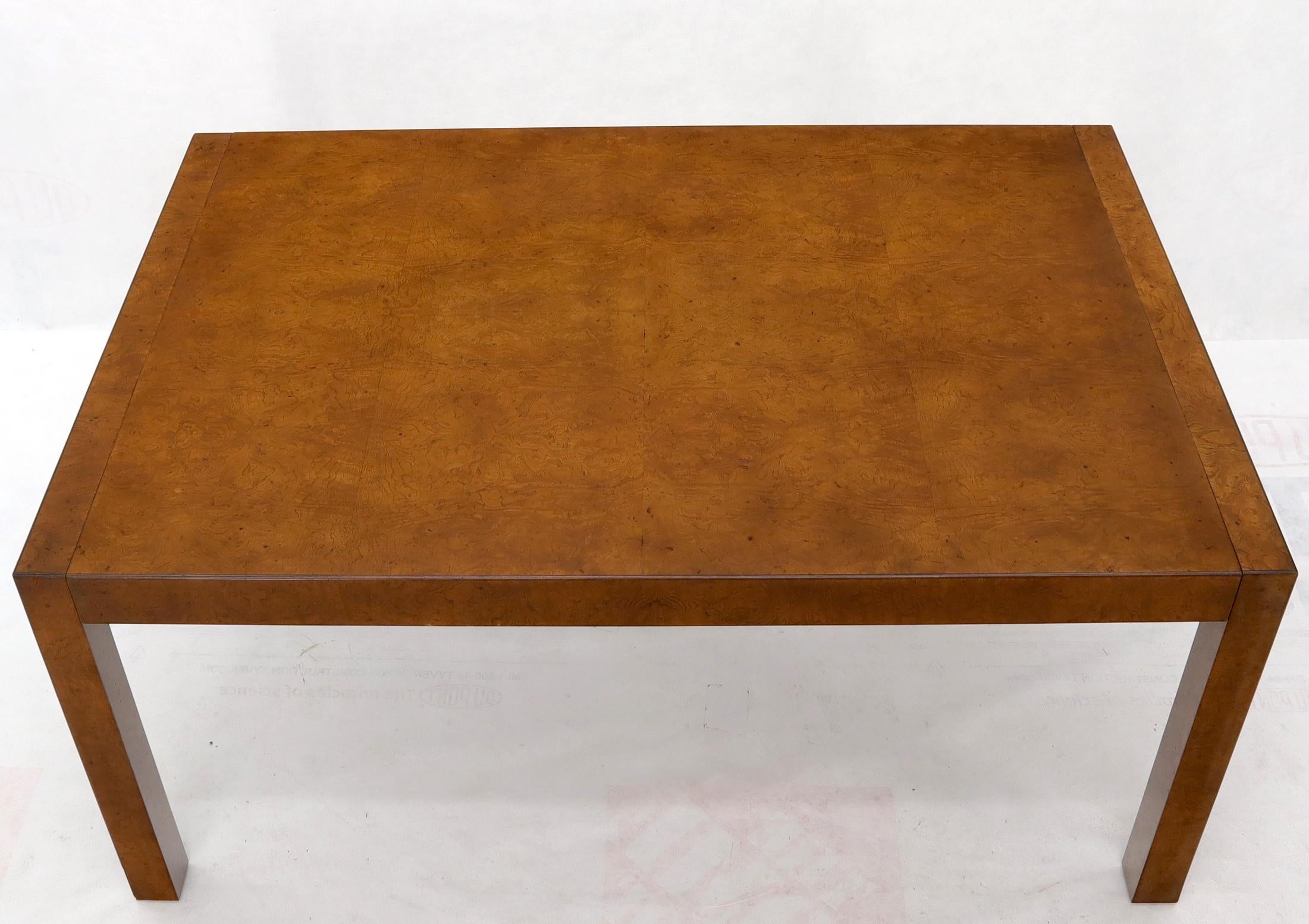 20th Century Large John Widdicomb Burl Wood Rectangle Dining Table with Two Leaves
