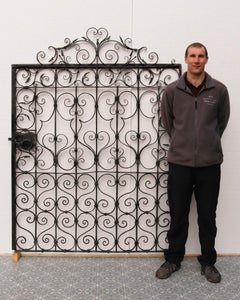 Large & Wide Antique Wrought Iron Pedestrian Gate