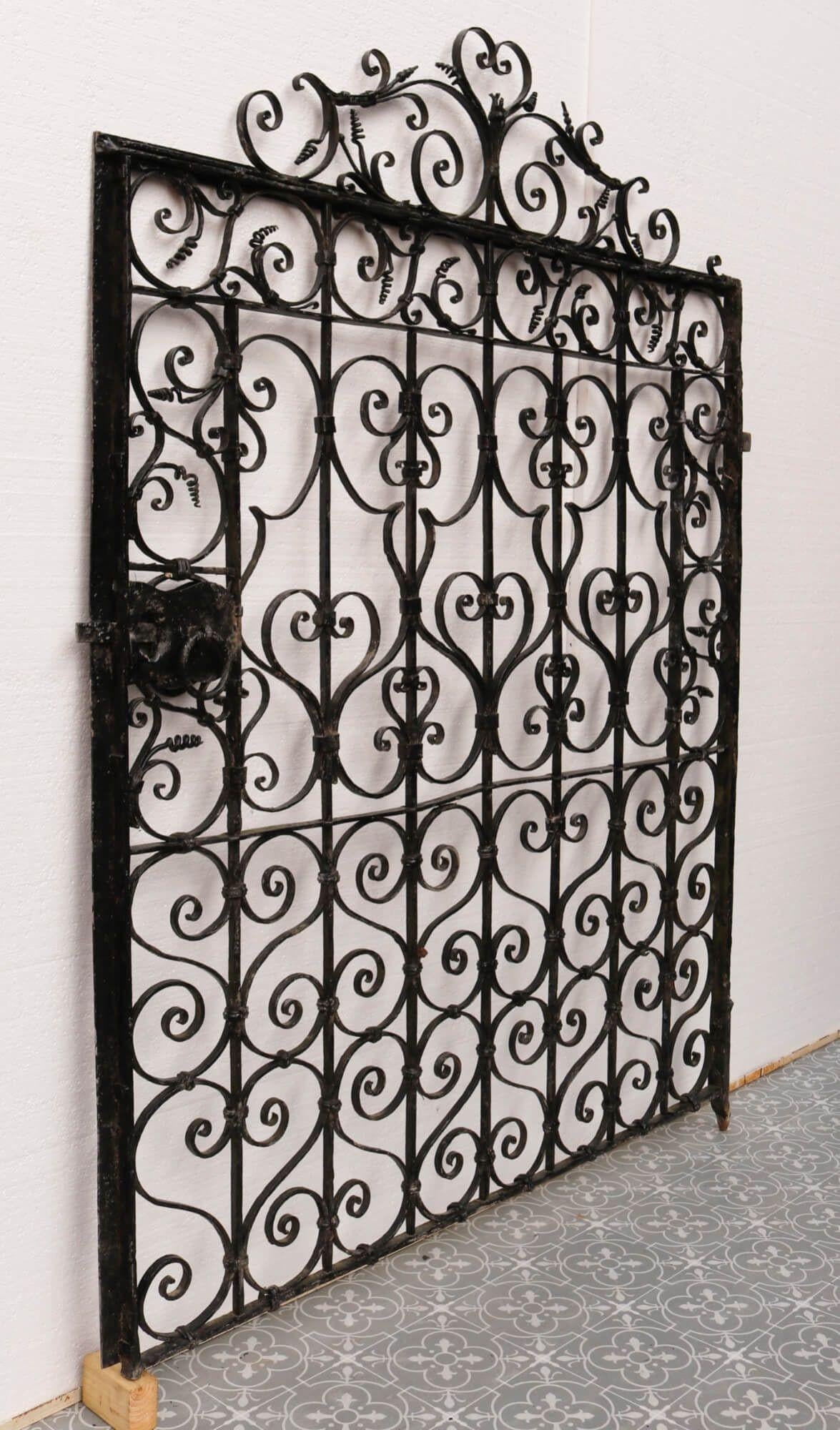Regency Large & Wide Antique Wrought Iron Pedestrian Gate For Sale