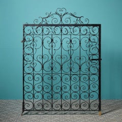 Large & Wide Antique Wrought Iron Pedestrian Gate