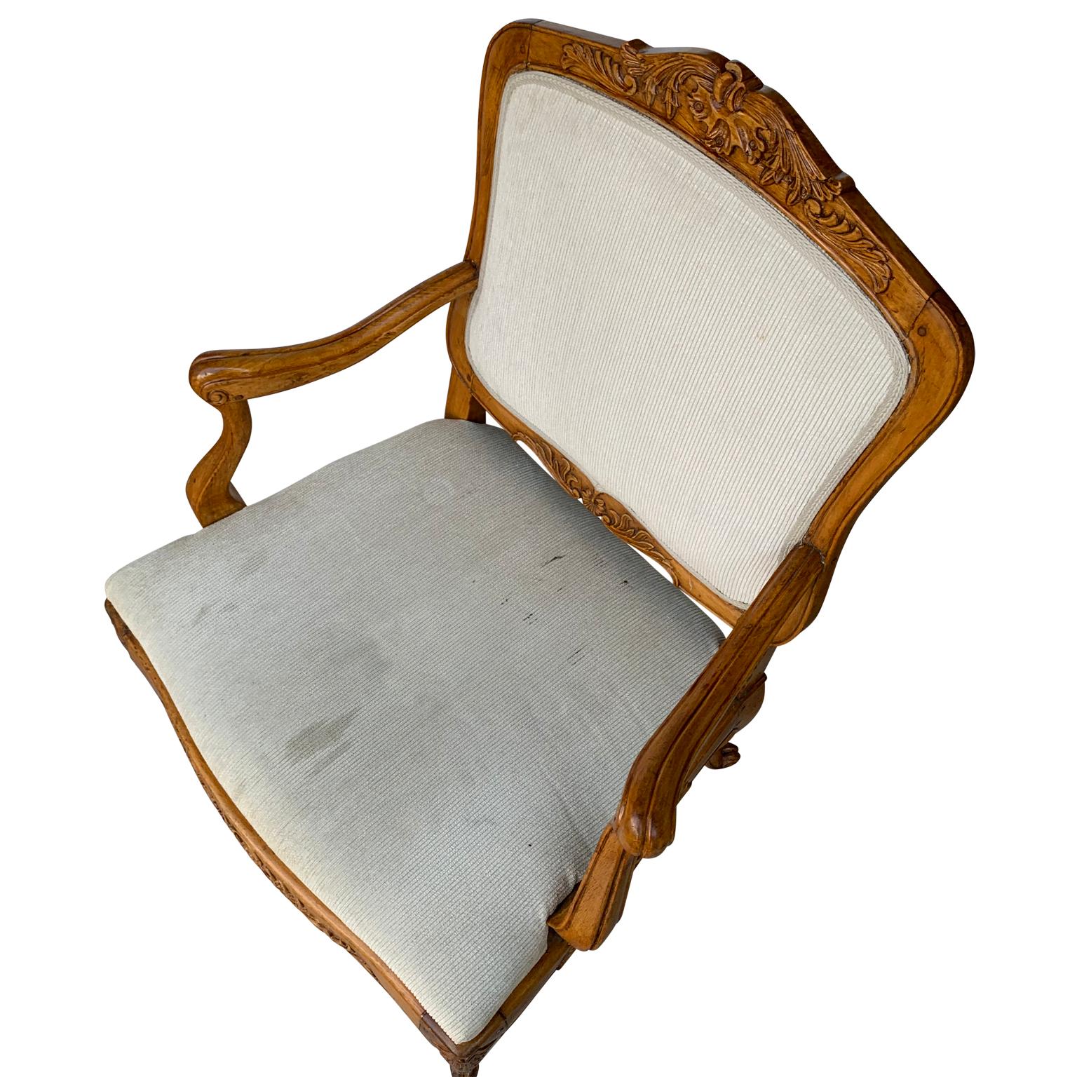 Grand fauteuil danois rococo large, vers 1770 en vente 1