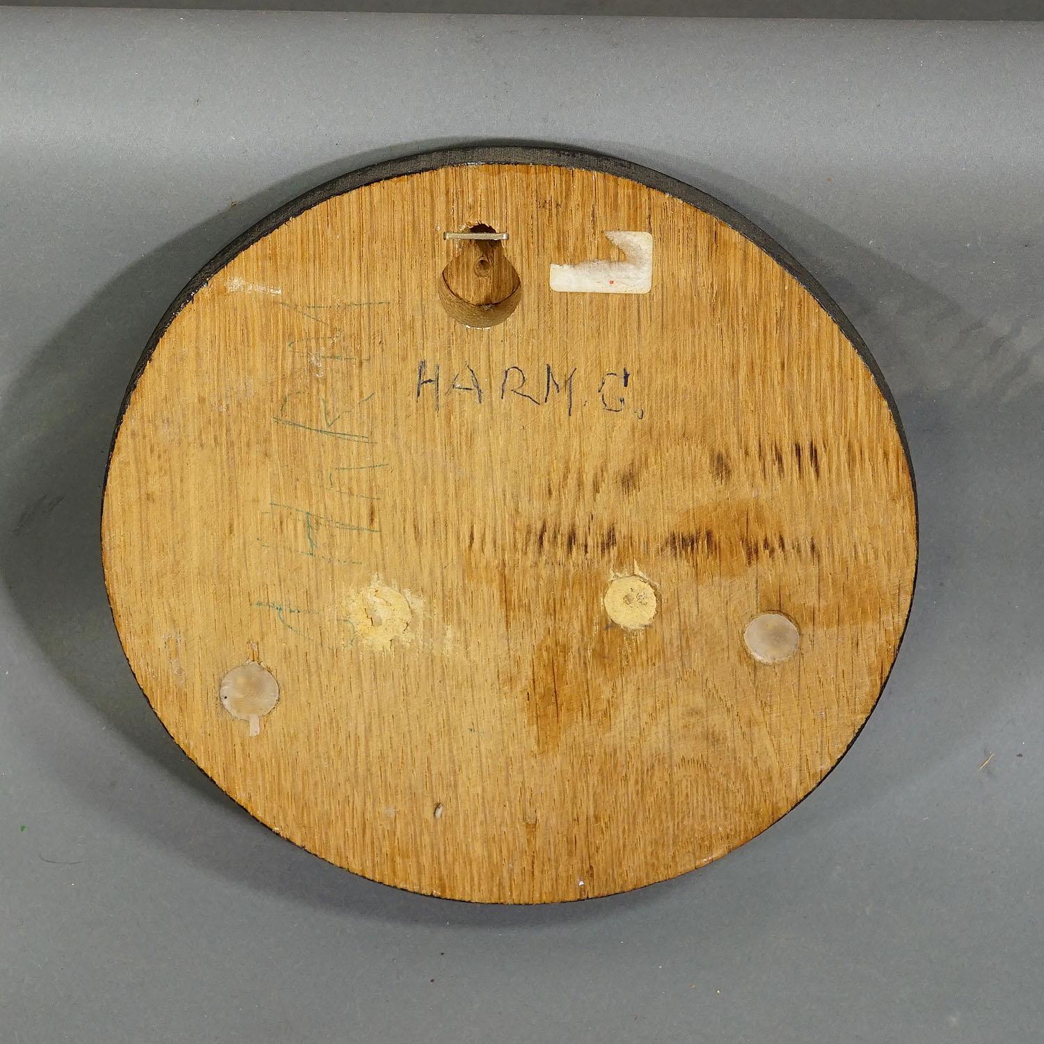 Gran trofeo de jabalí sobre placa de madera torneada, Alemania Años 50 siglo XX en venta