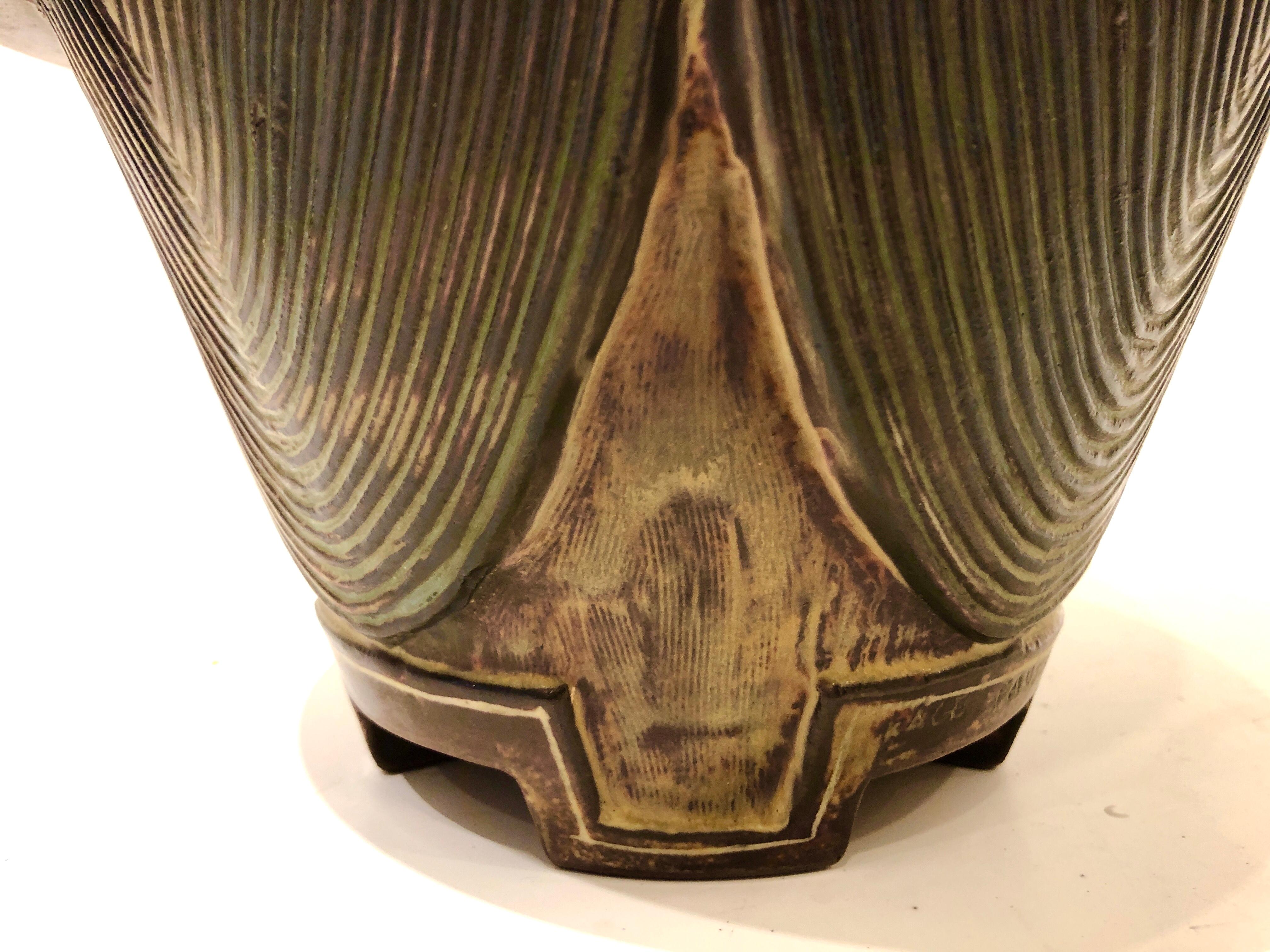 Ceramic Large Wilhelm Kage Farsta Vase For Sale