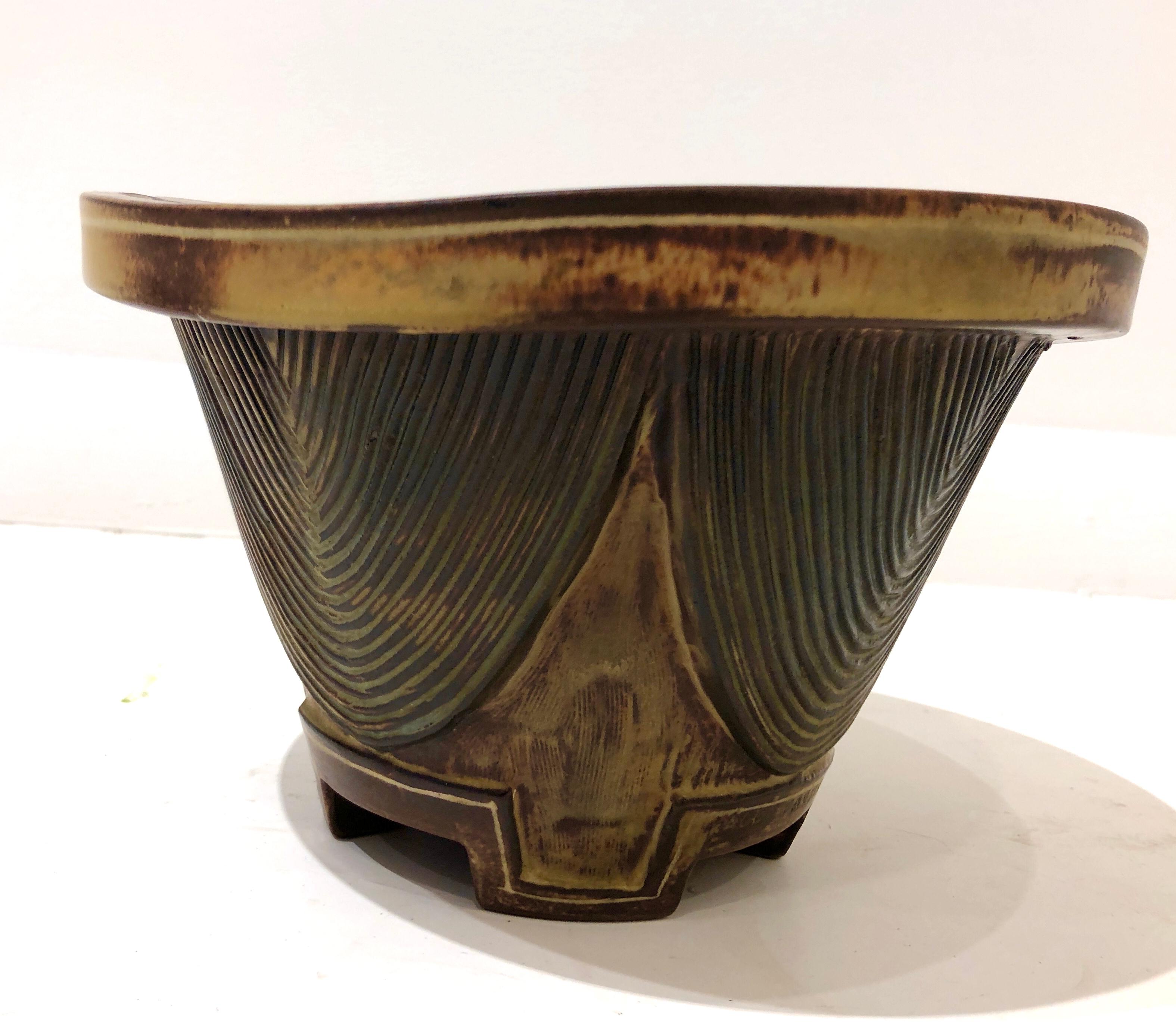 Ceramic Large Wilhelm Kage Farsta Vase For Sale