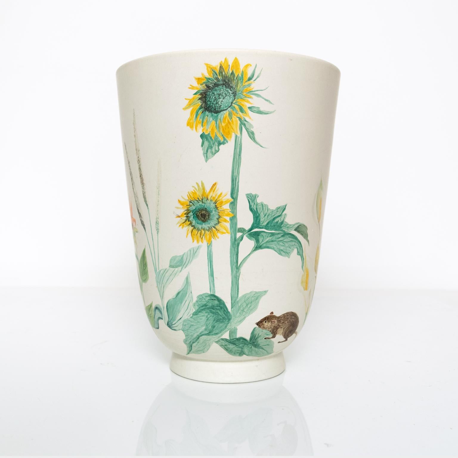 Large Wilhelm Kage Hand Decorated vase Gustavsberg In Good Condition For Sale In New York, NY