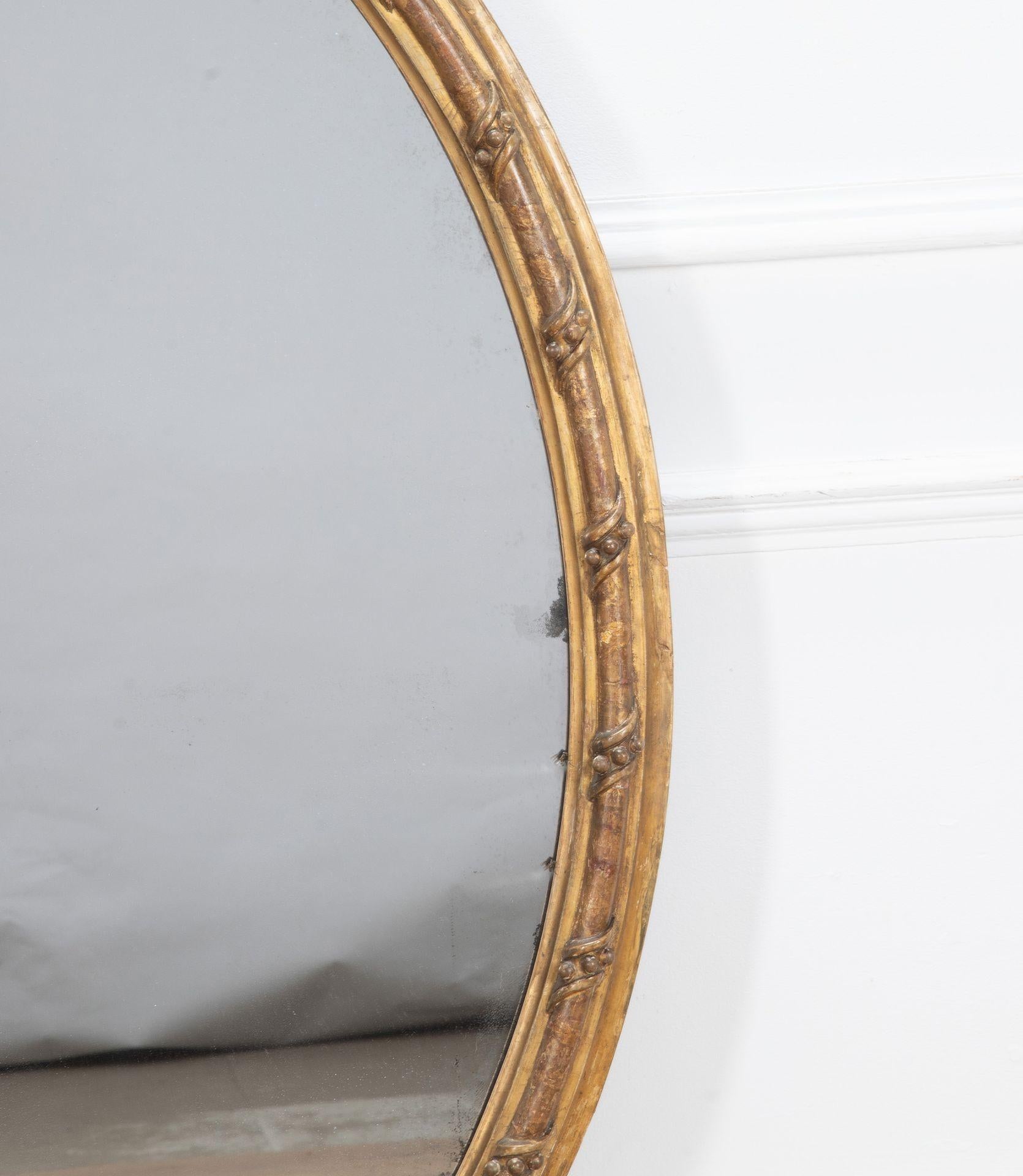 Large William IV 19th Century Oval Mercury Mirror For Sale 1