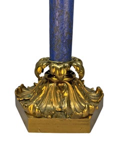 Large William IV Gilt-Bronze & Faux Lapis Lazuli Lamp