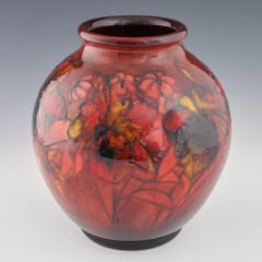 Large William Moorcroft Flambe Orchids Vase c1935