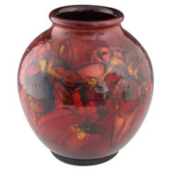 Grand vase orchidée William Moorcroft Flambe, vers 1935