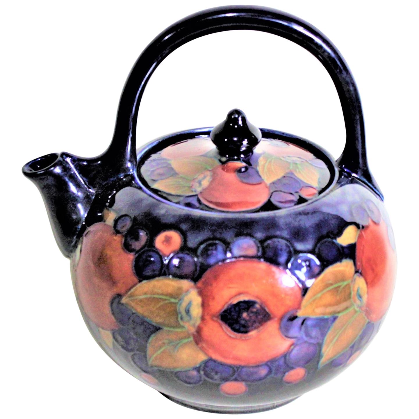 Large William Moorcroft Pomegranate Patterned Art Pottery Teapot For Sale