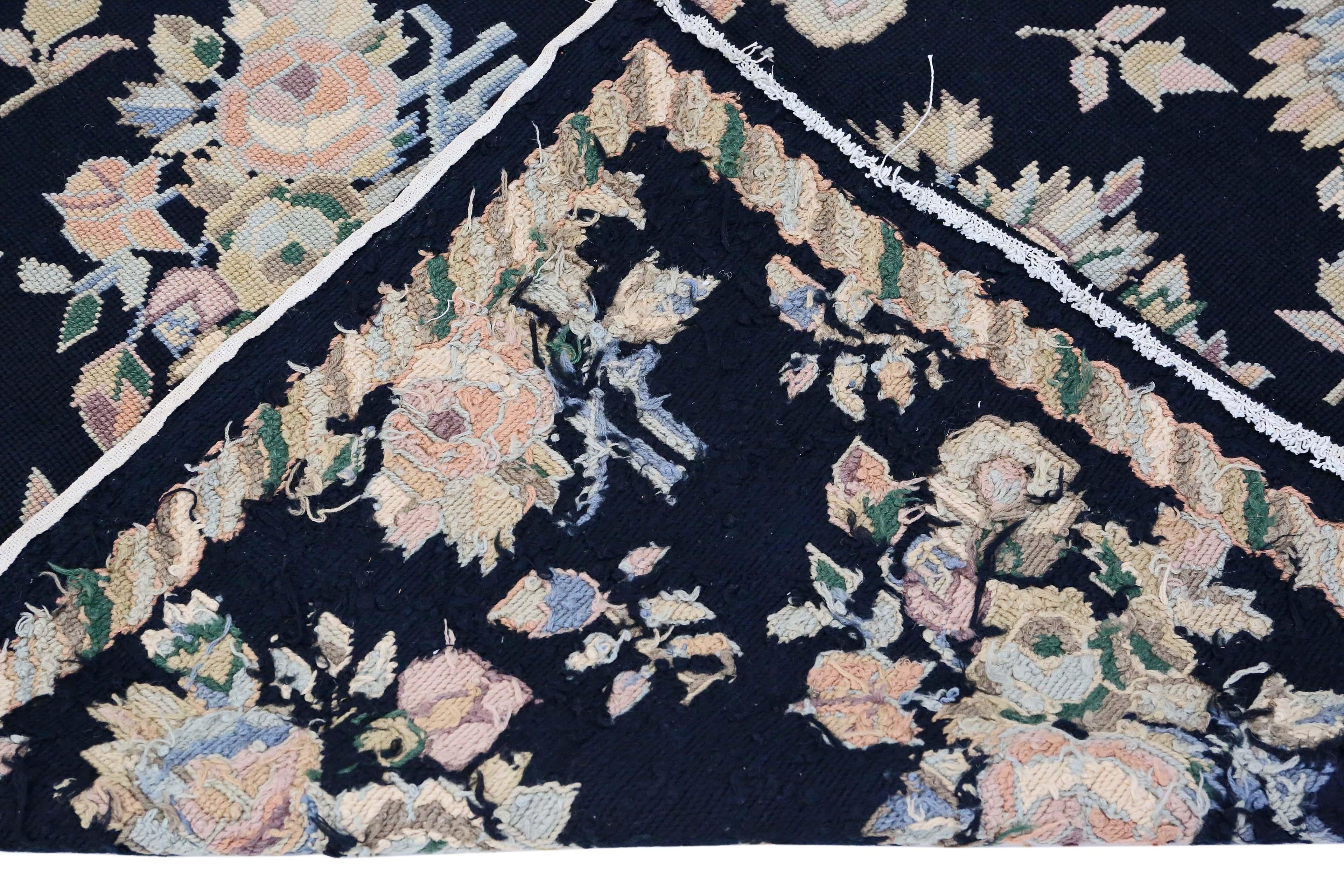 Late 20th Century Large William Morris Style Needlepoint Rug Carpet
