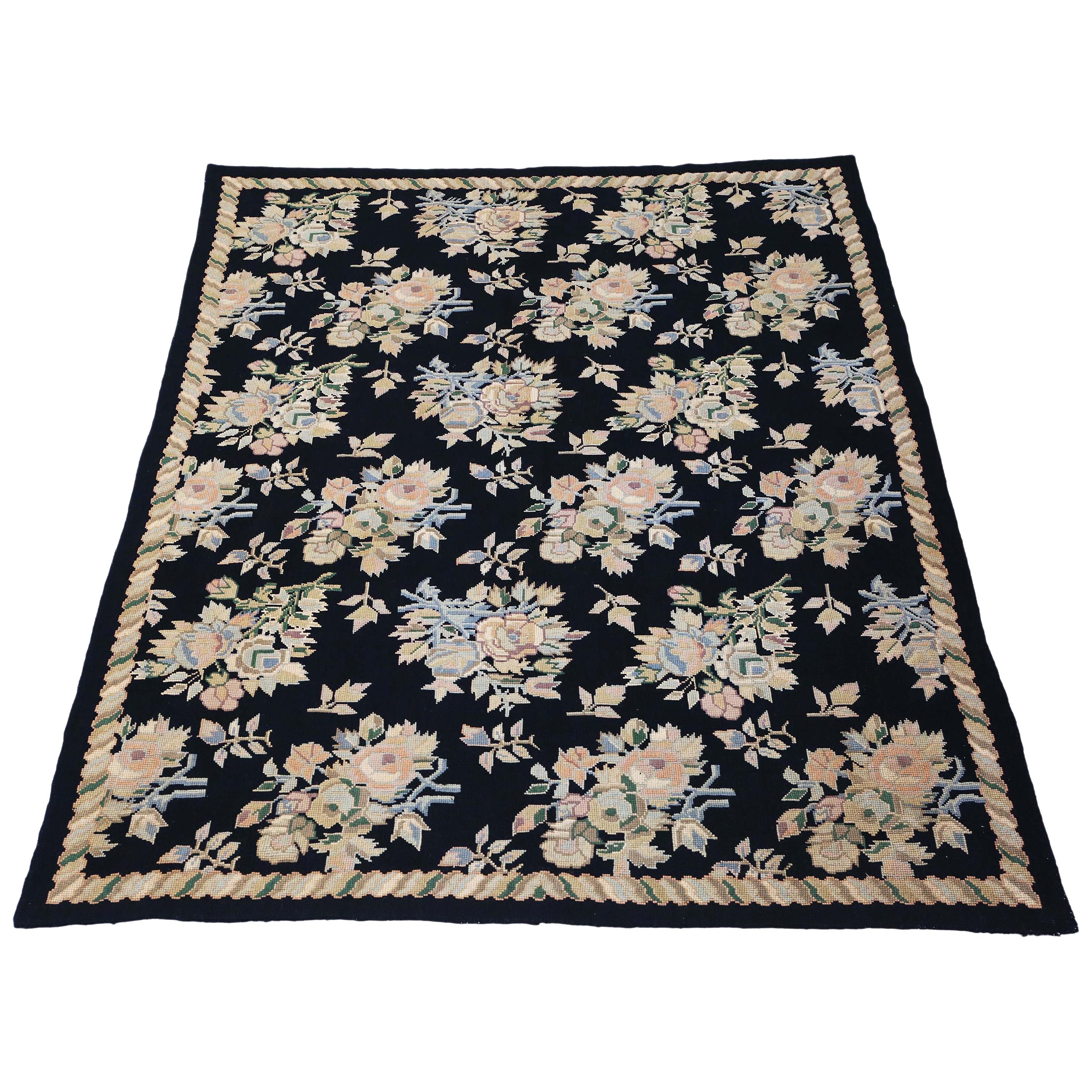 Large William Morris Style Needlepoint Rug Carpet