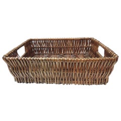 Large Willow Magazine Basket with Handles