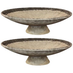 Large Willy Guhl Garden Stone Planters on Stands (Dia 59)  'Individually Priced'