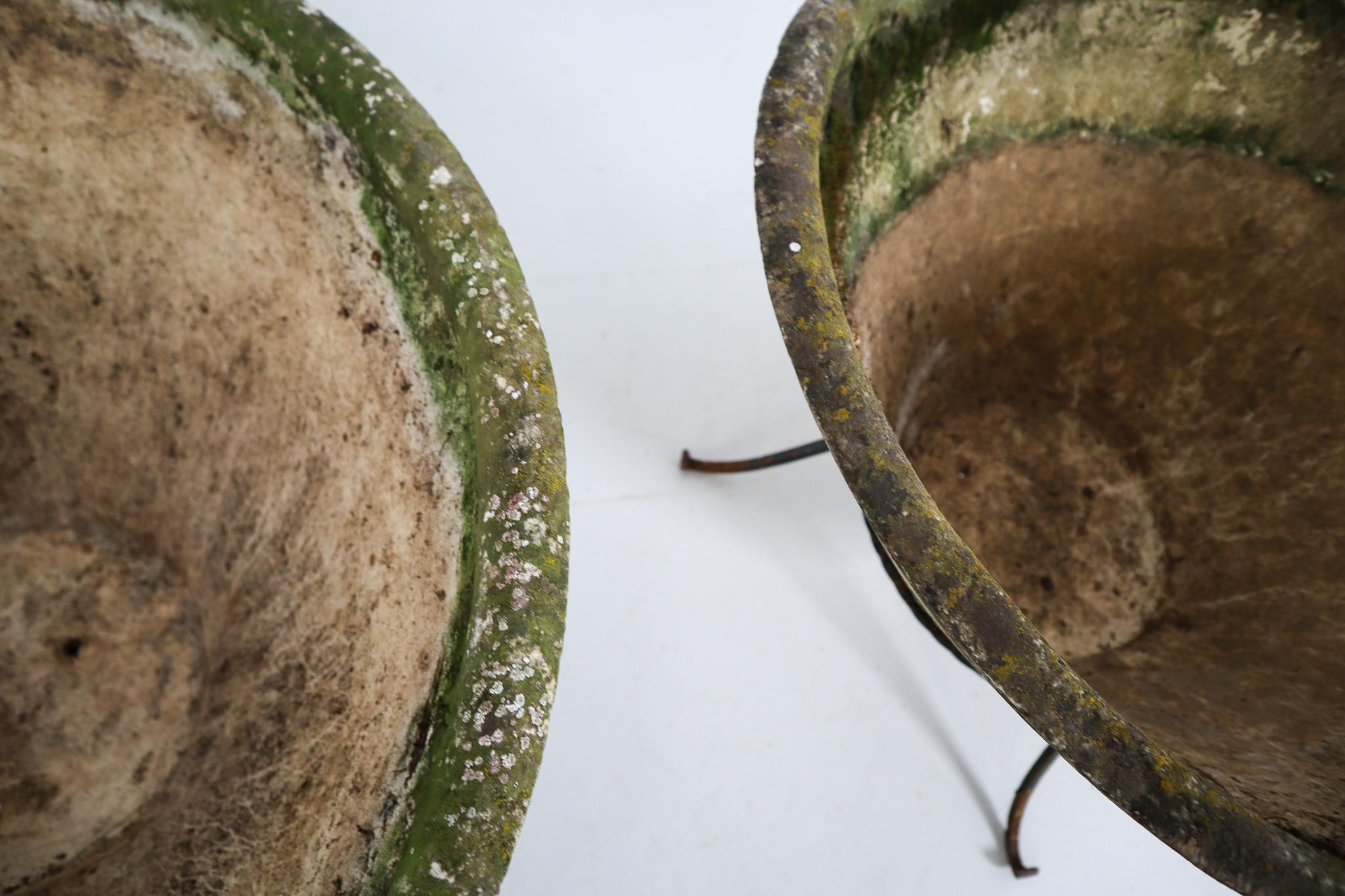 Large Willy Guhl Garden Stone Planters on Stands, Switzerland, 1960s 1