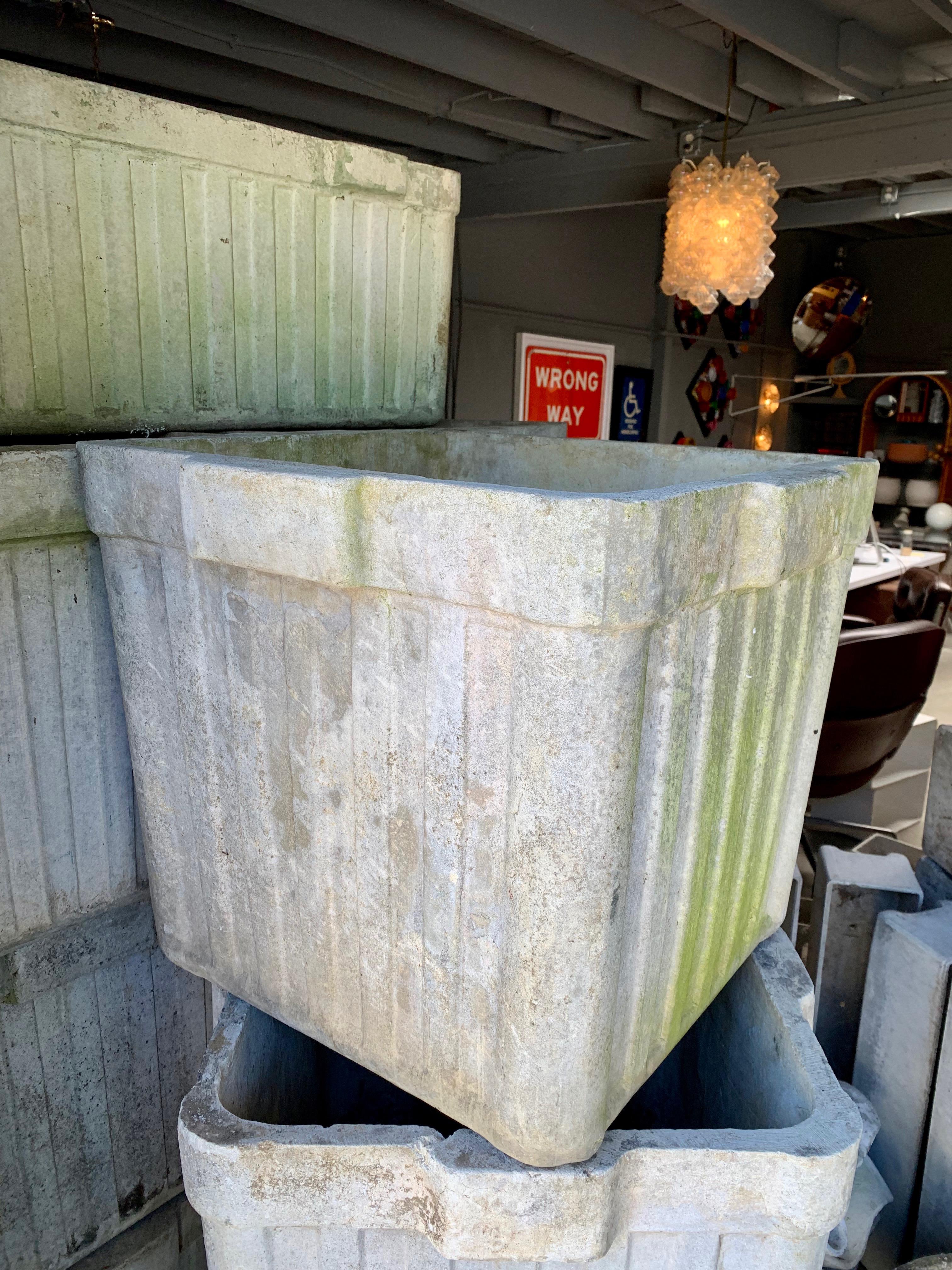 Willy Guhl Ridged Large Box Planters In Good Condition In Los Angeles, CA