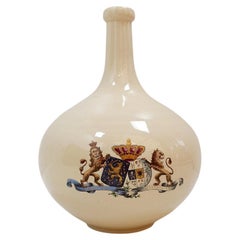Large wine carafe decorated with the coats of arms of King William III and Queen