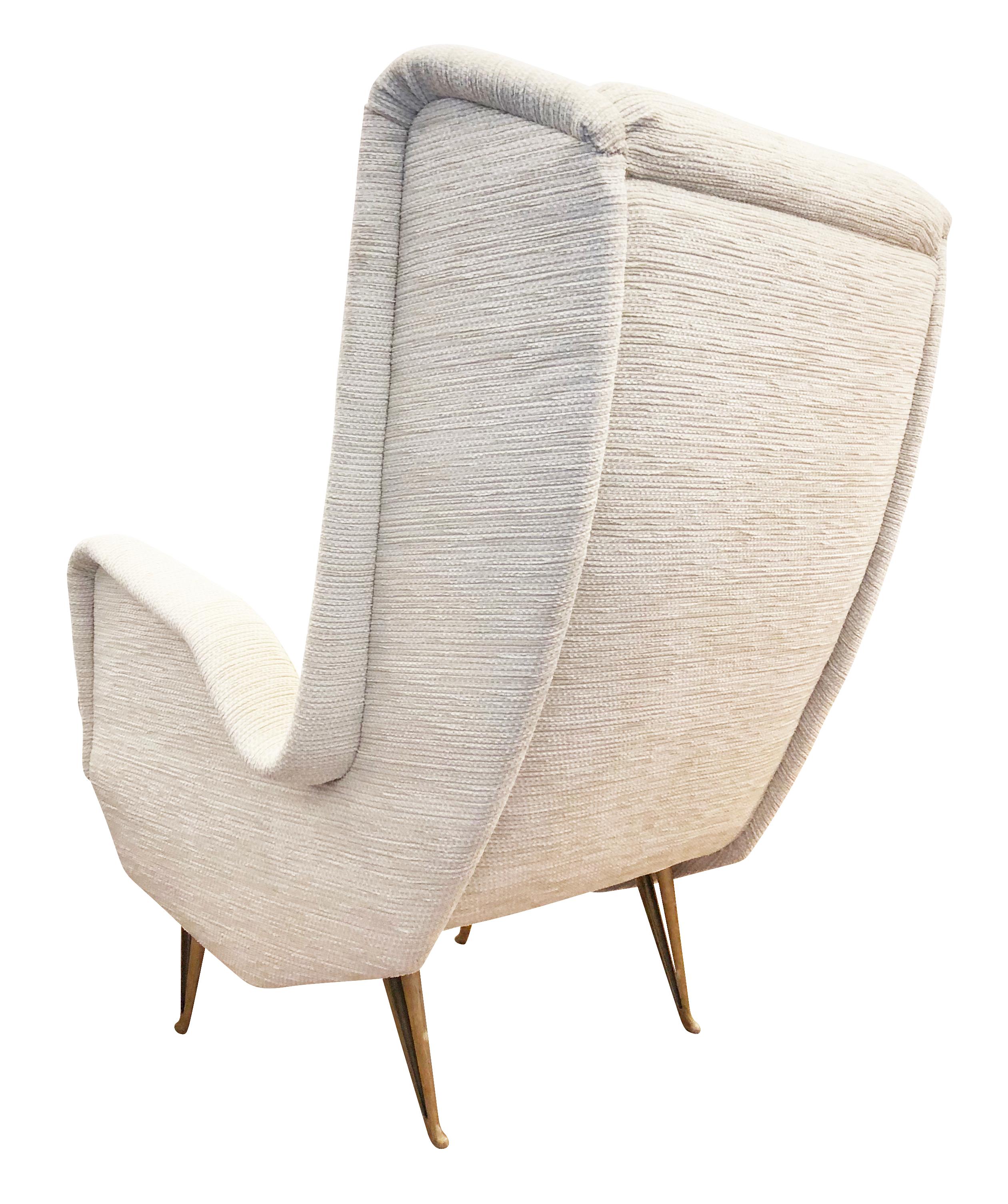 Mid-Century Modern Large Wing Chair by ISA Bergamo, Italy, 1960s