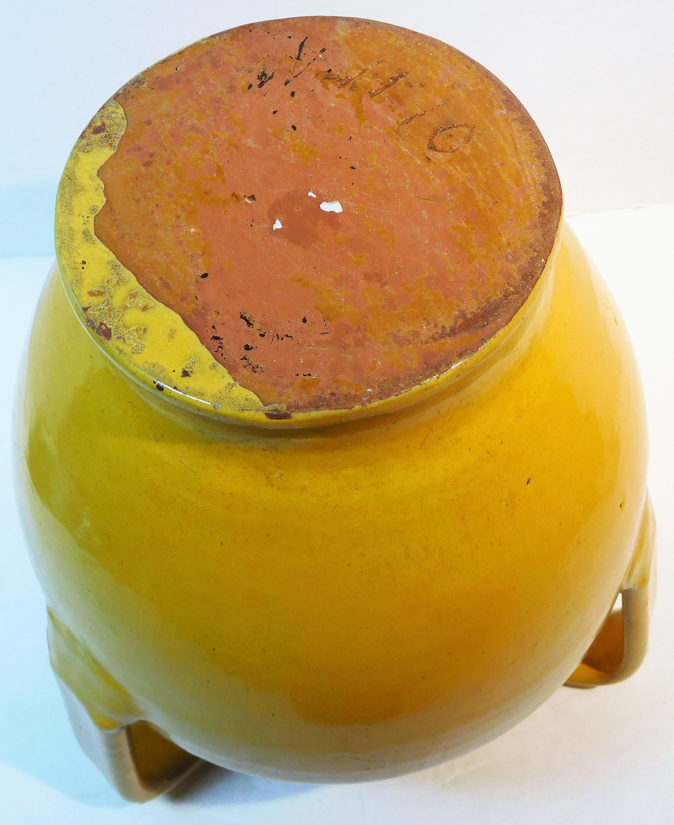 Large Wm. Hancock North Carolina Art Pottery Vase in Chinese Yellow, circa 1915 8