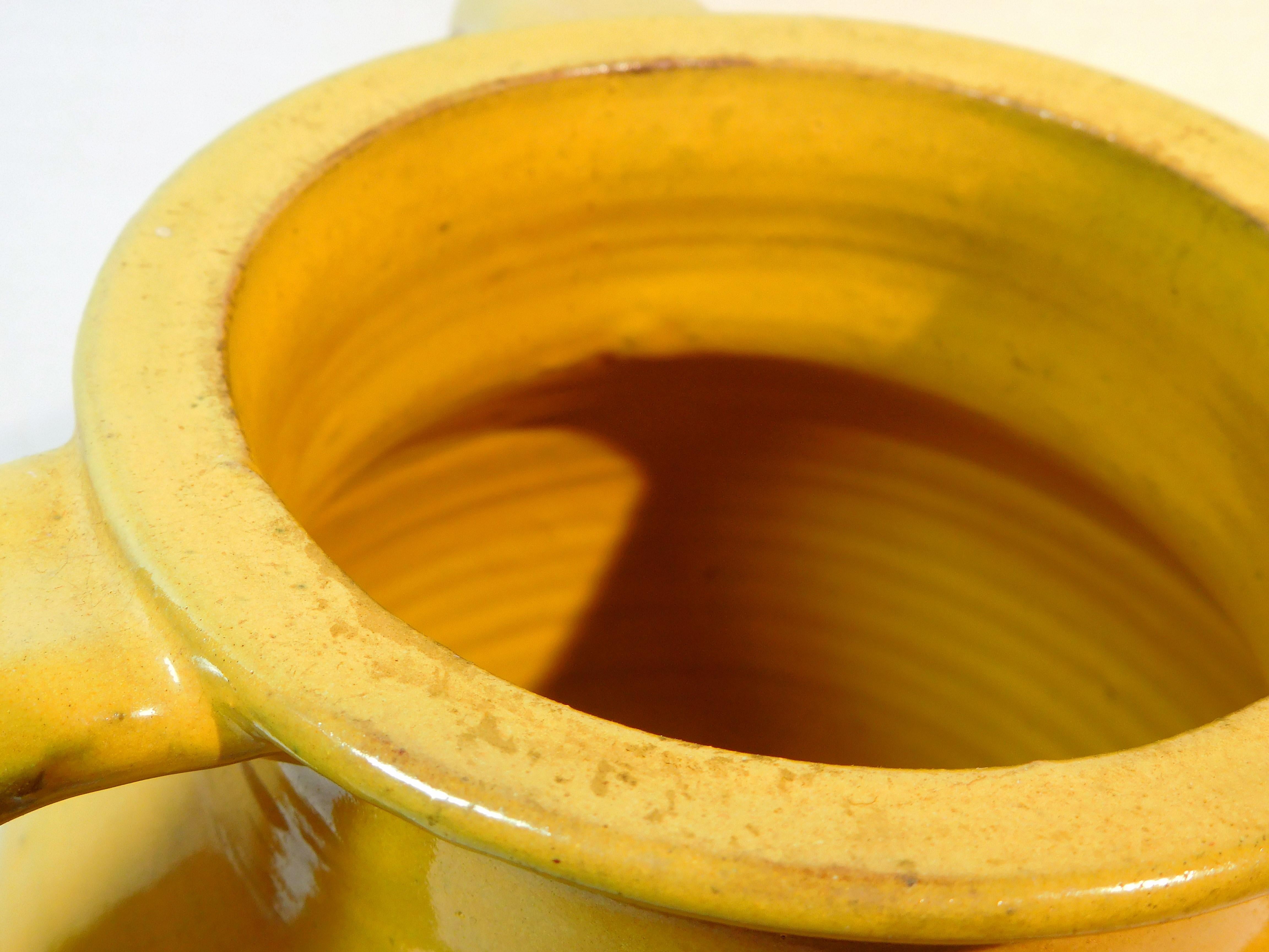 Large Wm. Hancock North Carolina Art Pottery Vase in Chinese Yellow, circa 1915 9