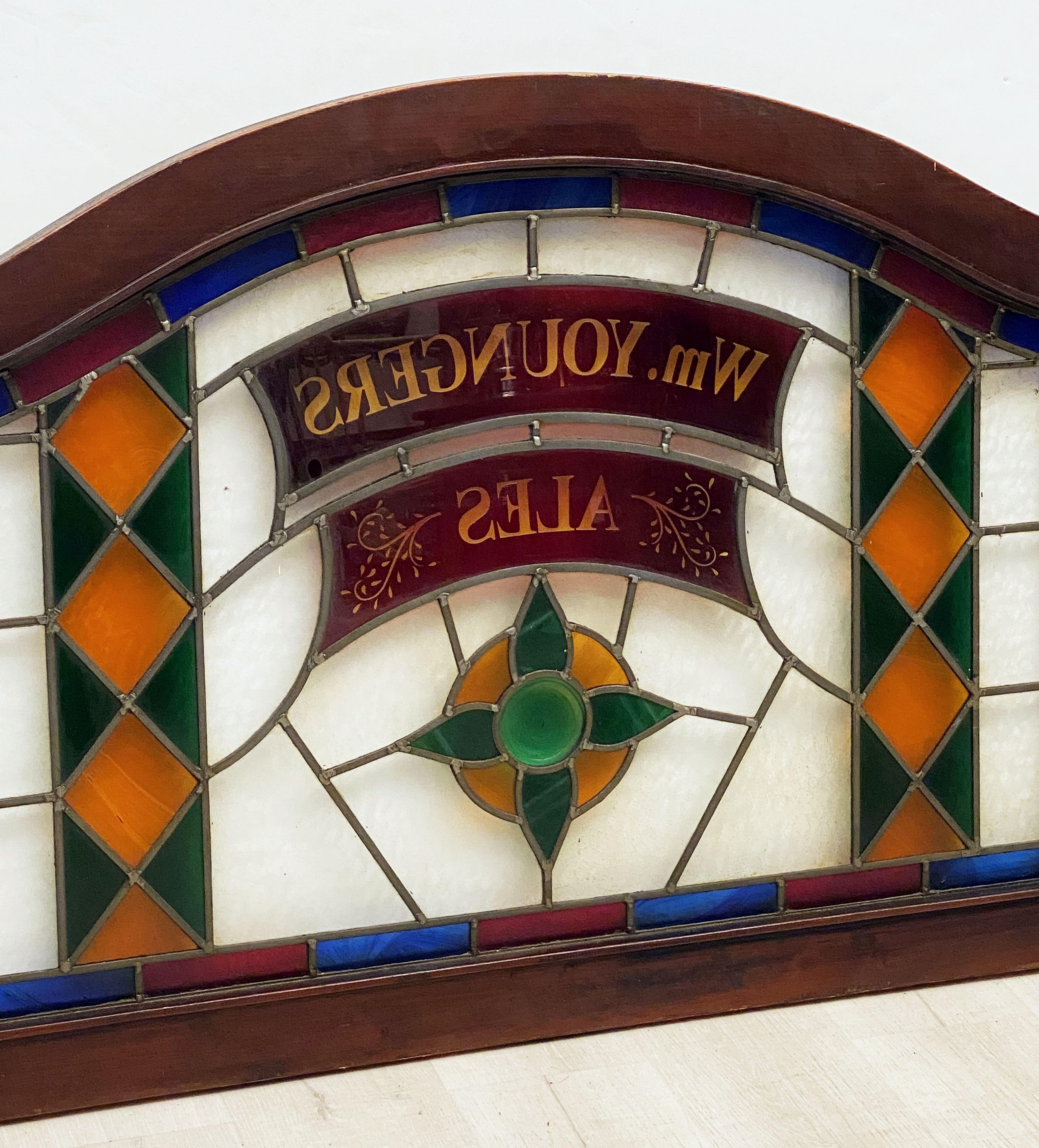 Large Wm. Youngers Ales Stained Glass Pub Sign from Scotland 10
